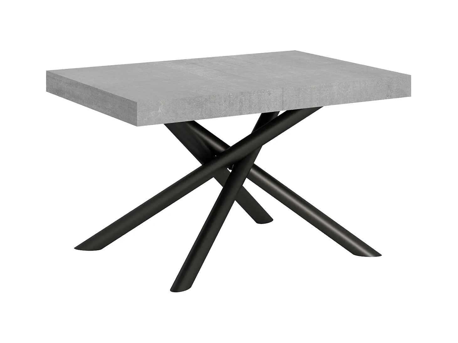 Table extensible 90x120/380 cm Famas Gris Béton pieds Anthracite