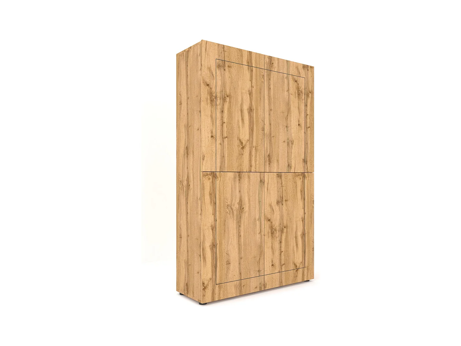Buffet haut 4 portes 100x35x165 cm Elios chêne nature