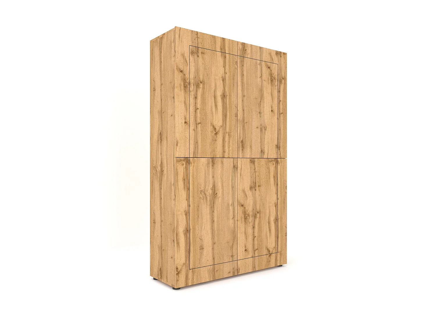Hoge kast 4 deuren 100x35x165 cm Elios natuur eiken