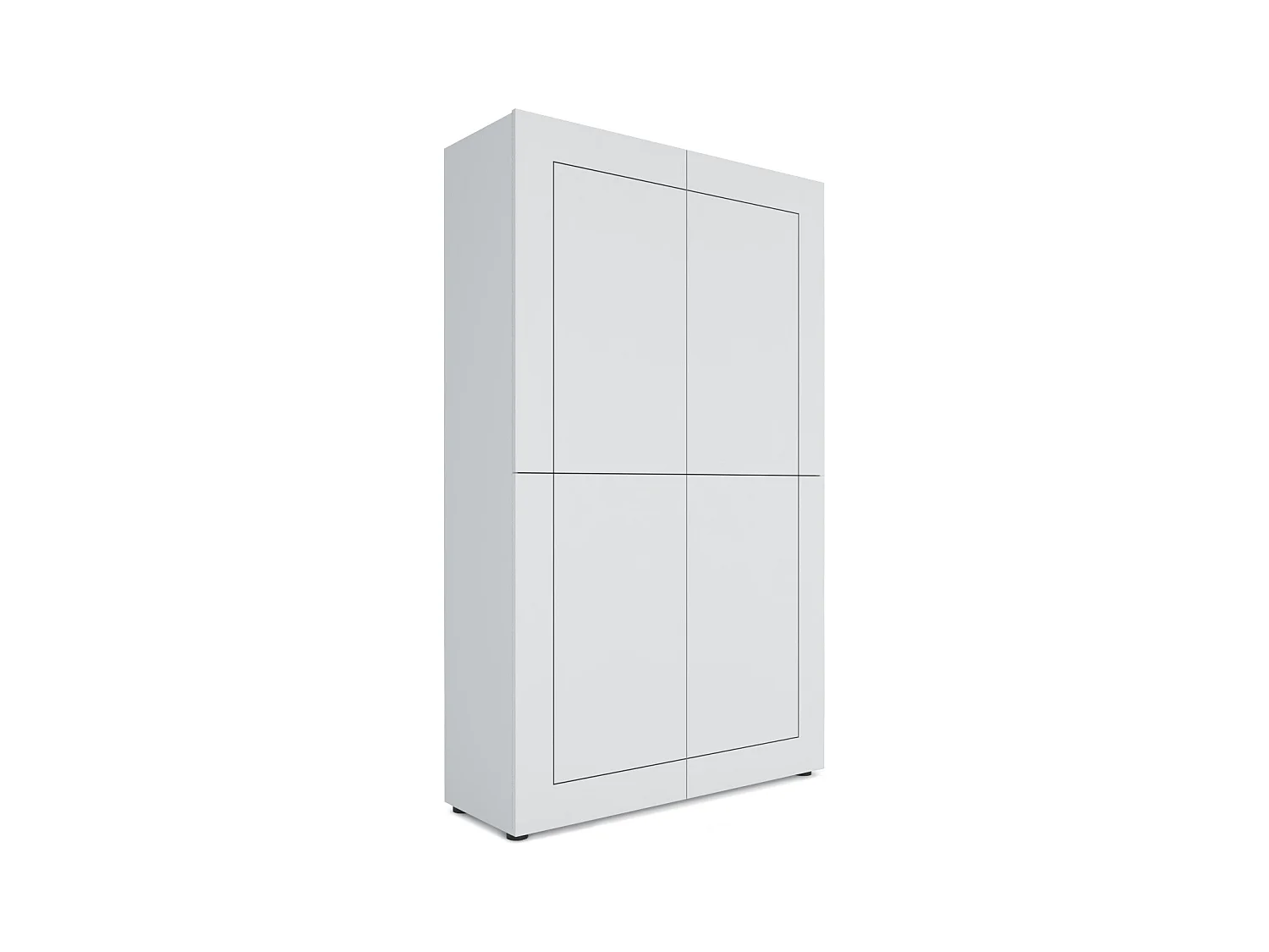 Buffet haut 4 portes 100x35x165 cm Elios blanc brillant