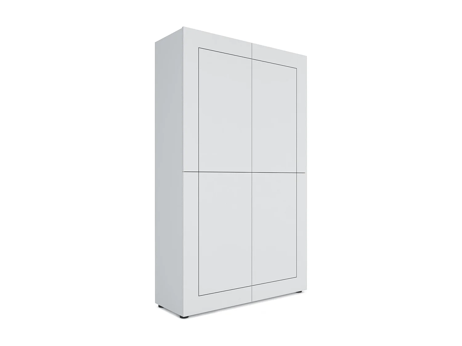 Buffet haut 4 portes 100x35x165 cm Elios blanc brillant