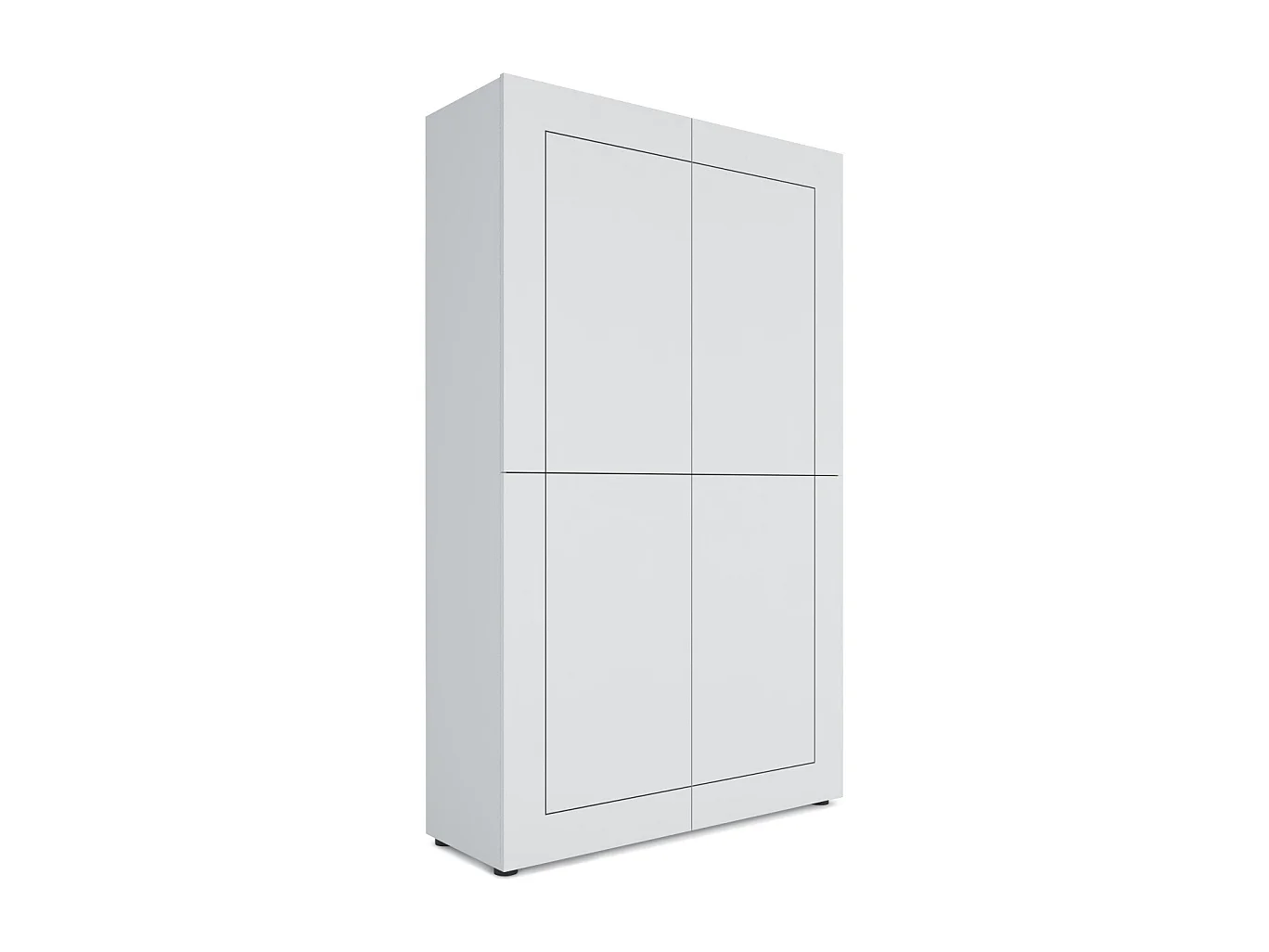 Buffet haut 4 portes 100x35x165 cm Elios blanc brillant