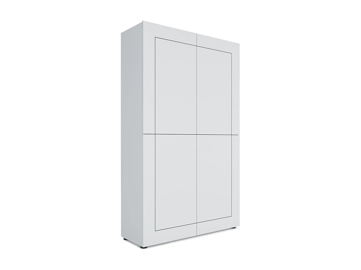 Buffet haut 4 portes 100x35x165 cm Elios blanc brillant