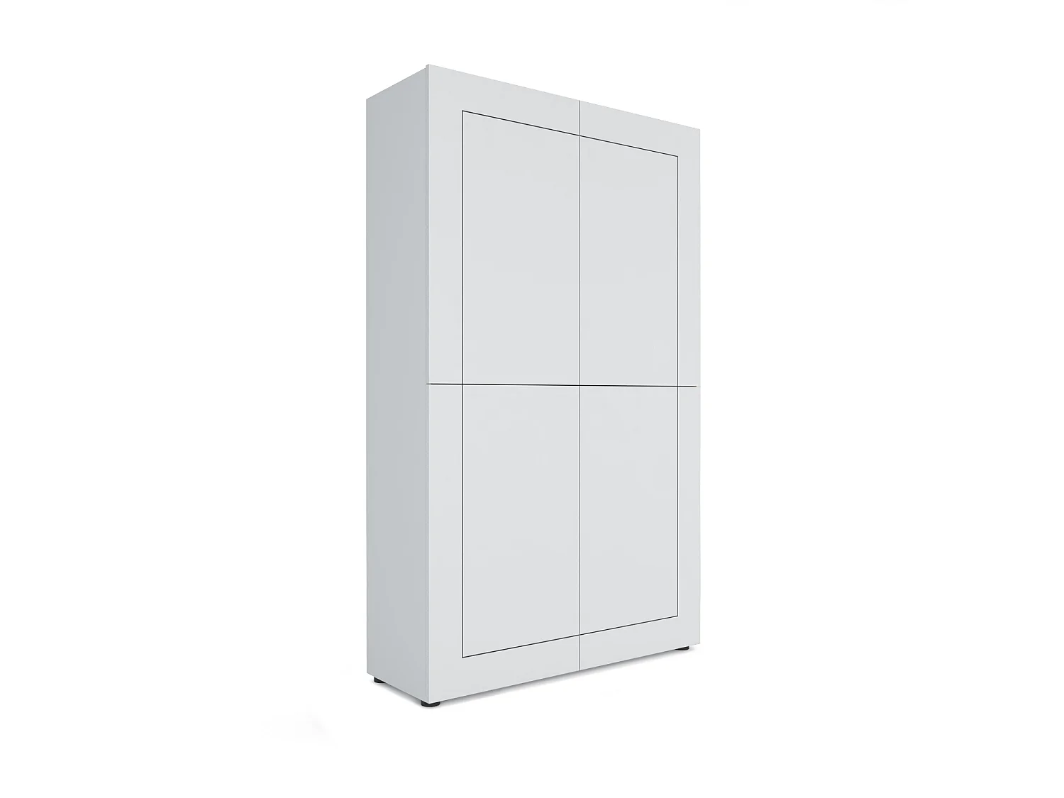 Hoge kast 4 deuren 100x35x165 cm Elios glanzende wit
