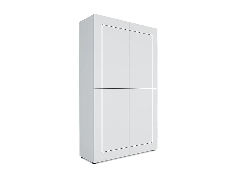 Hoge kast 4 deuren 100x35x165 cm Elios glanzende wit