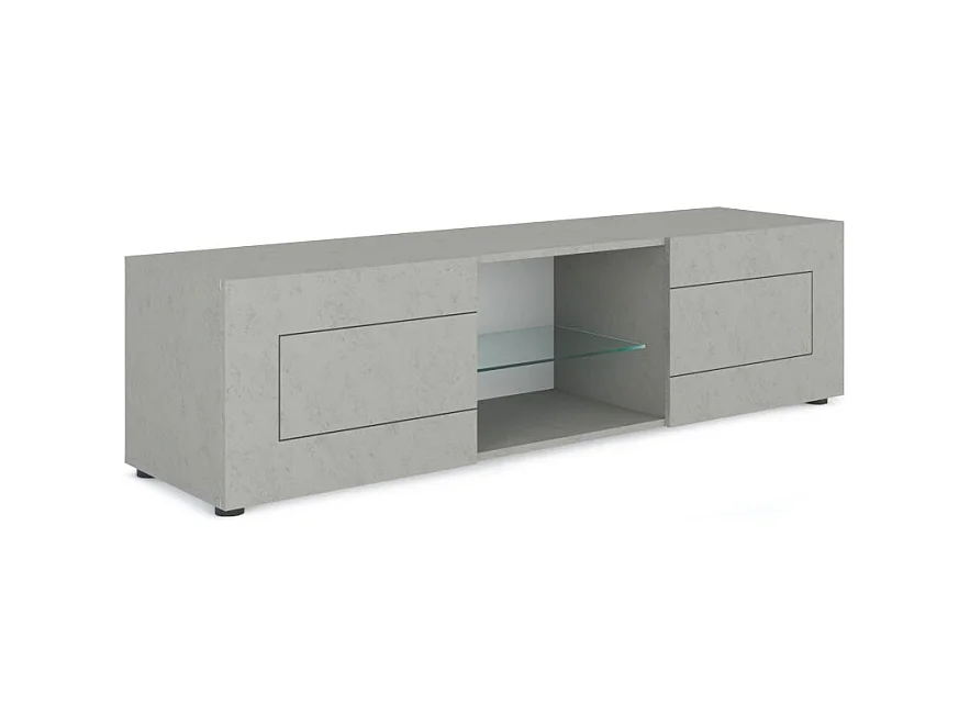 Meuble TV 2 portes avec niche ouverte 150x40x40 cm Elios cachemire