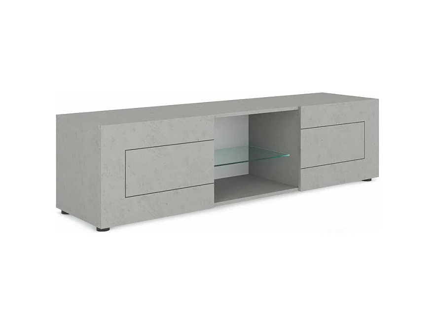 Meuble TV 2 portes avec niche ouverte 150x40x40 cm Elios cachemire