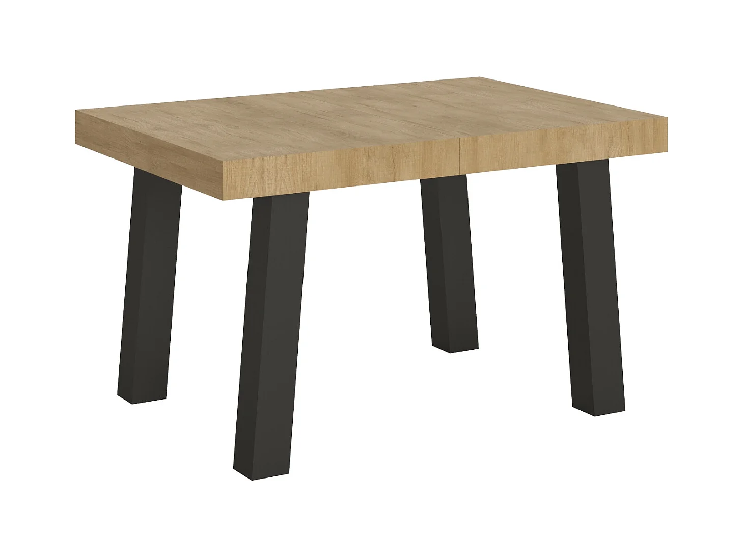 Table extensible 90x120/380 cm Bridge Chêne Nature pieds Anthracite