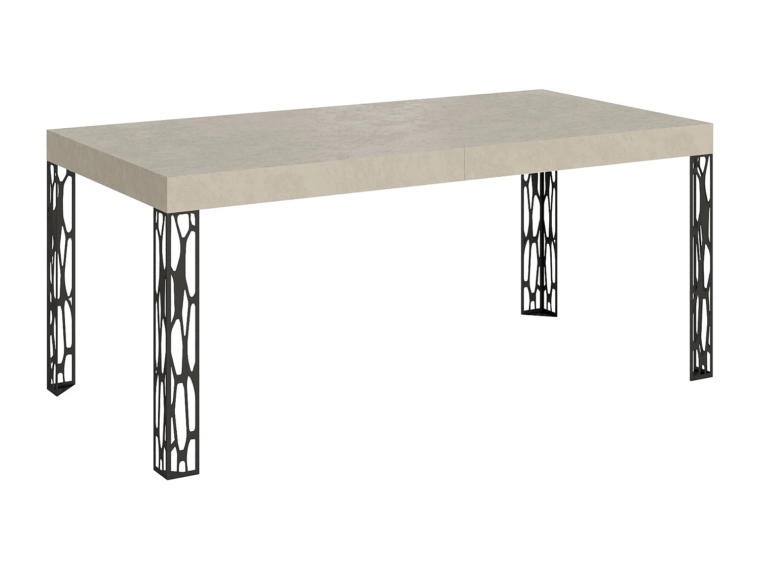 Ausziehtisch 90x200/304 cm Ghibli Kaschmir mit Eisenrahmen aus Anthrazit