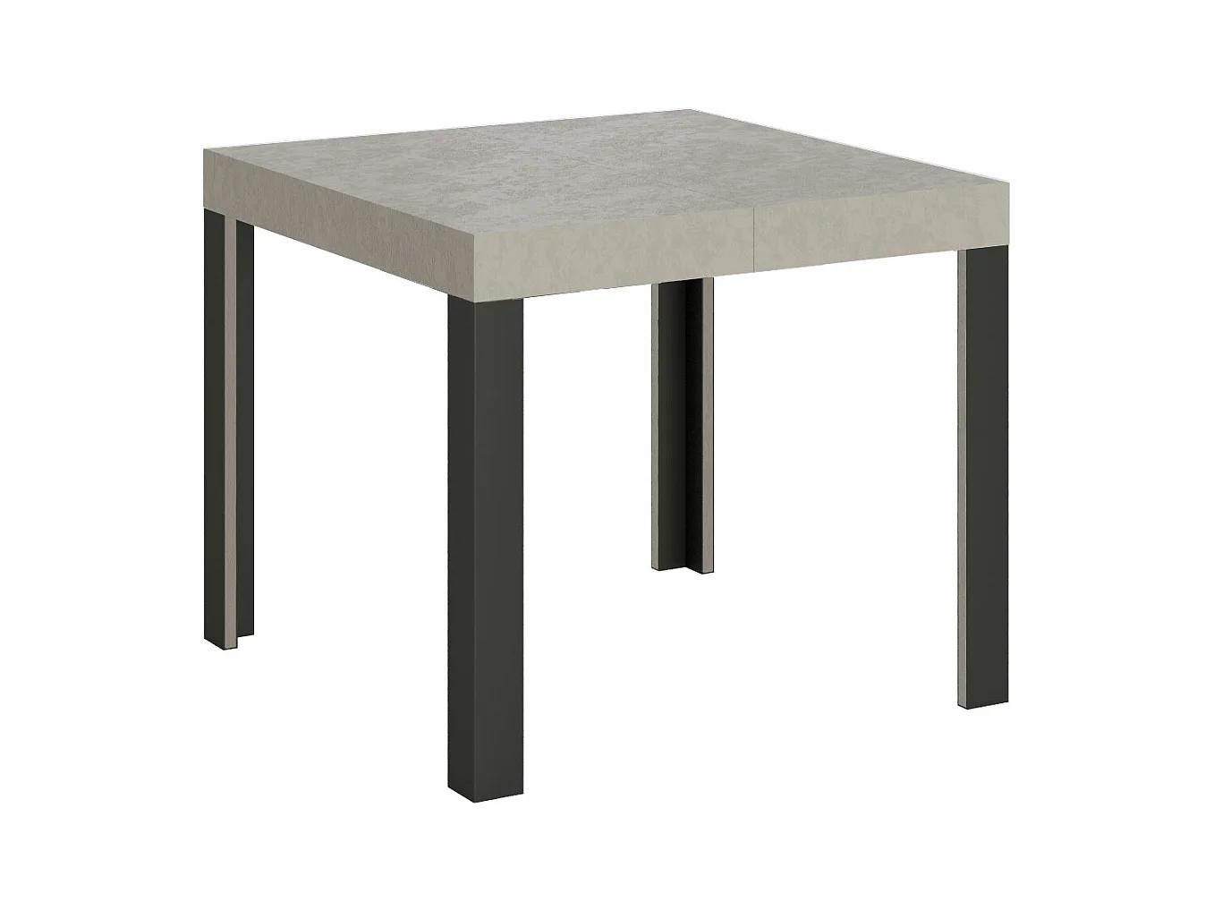 Table extensible 90x90/246 cm Linea Cachemire cadre Anthracite