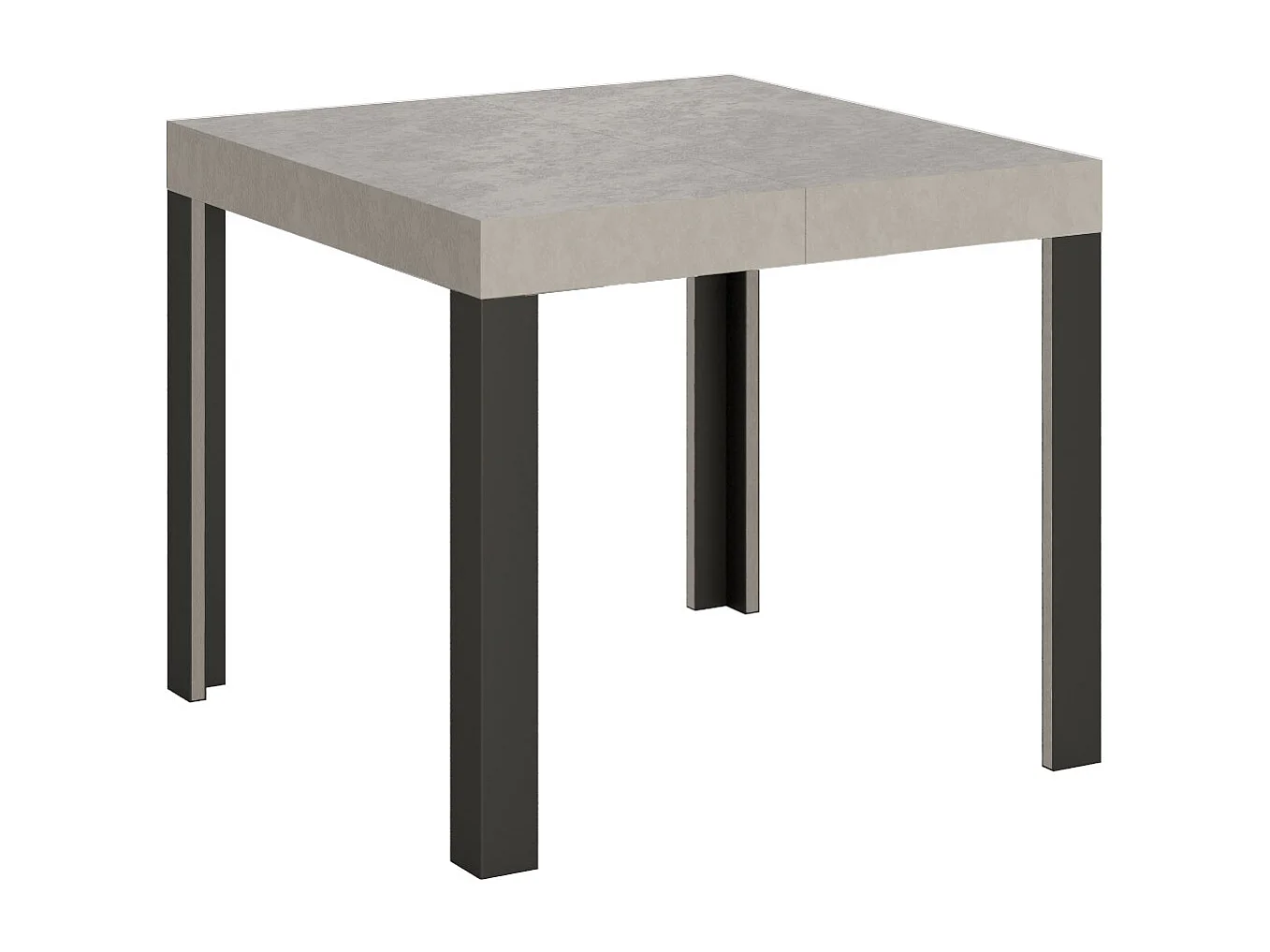 Table extensible 90x90/246 cm Linea Cachemire cadre Anthracite
