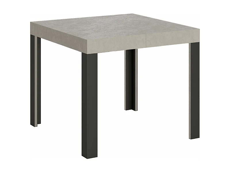 Uitschuifbare tafel 90x90/246 cm Linea kasjmier frame antraciet