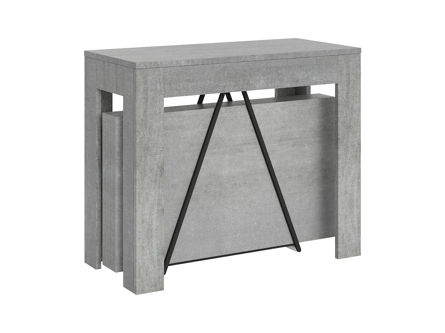 Console extensible 90x42/302 cm Scicca Gris Béton