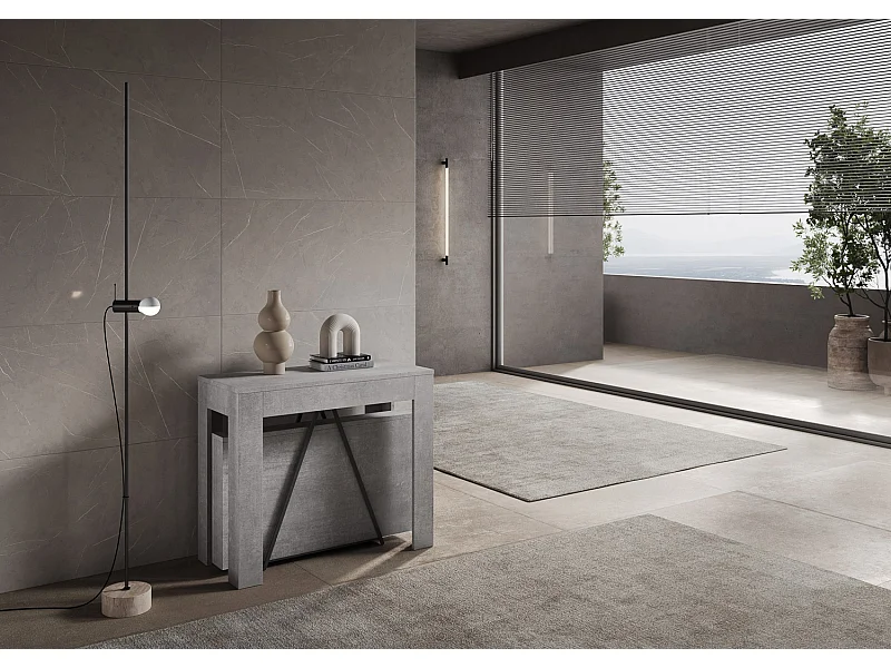 Ausziehbarer Konsolentisch 90x42/302 cm Scicca Zement