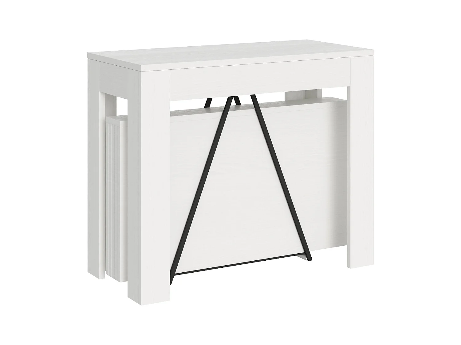 Console extensible 90x42/198 cm Scicca Small Frêne Blanc