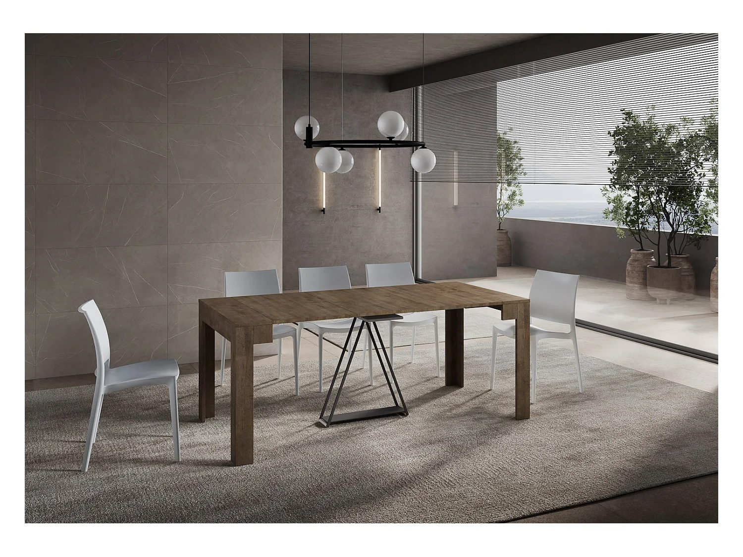 Console extensible 90x42/302 cm Scicca Noyer