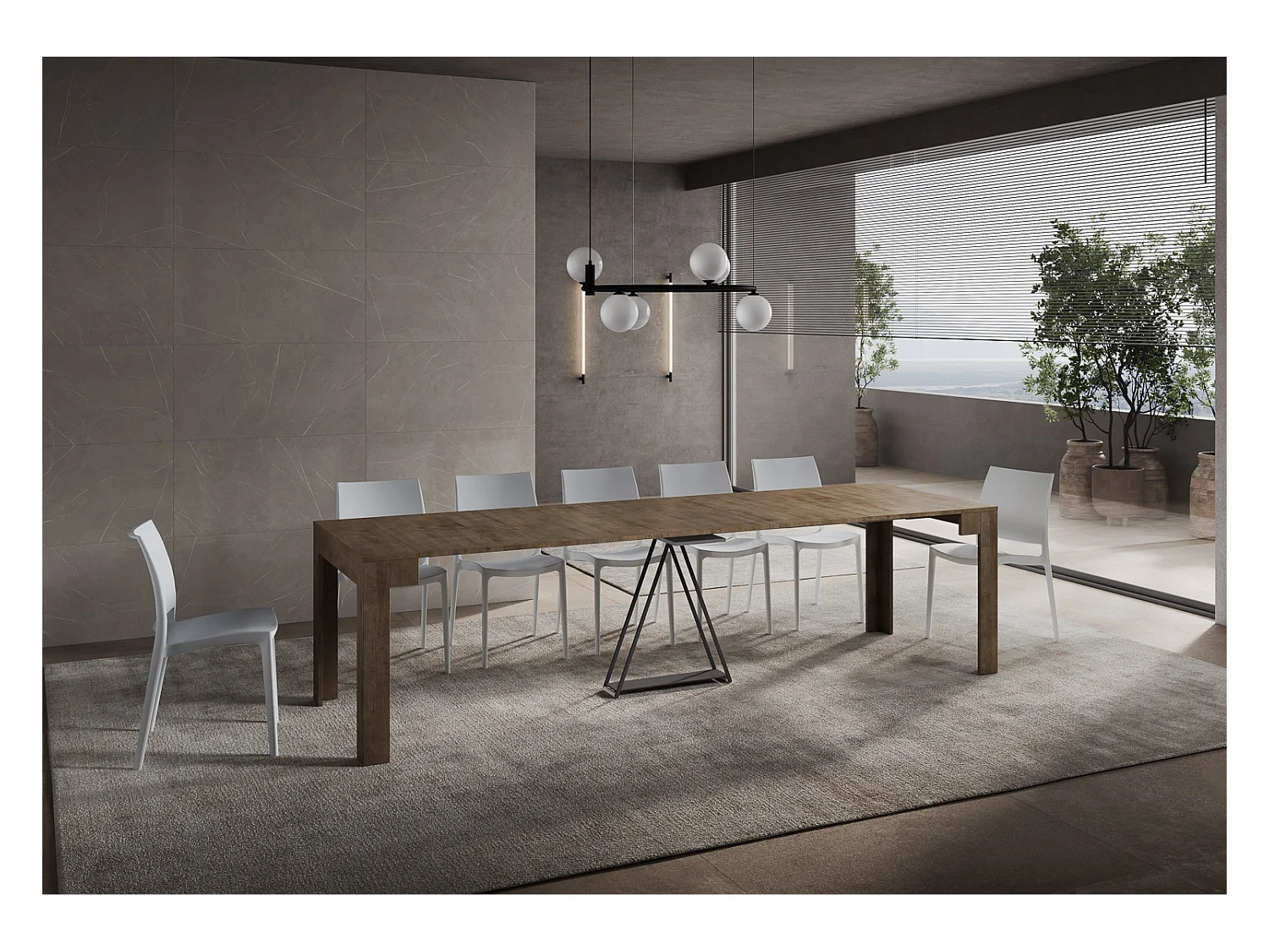 Console extensible 90x42/302 cm Scicca Noyer