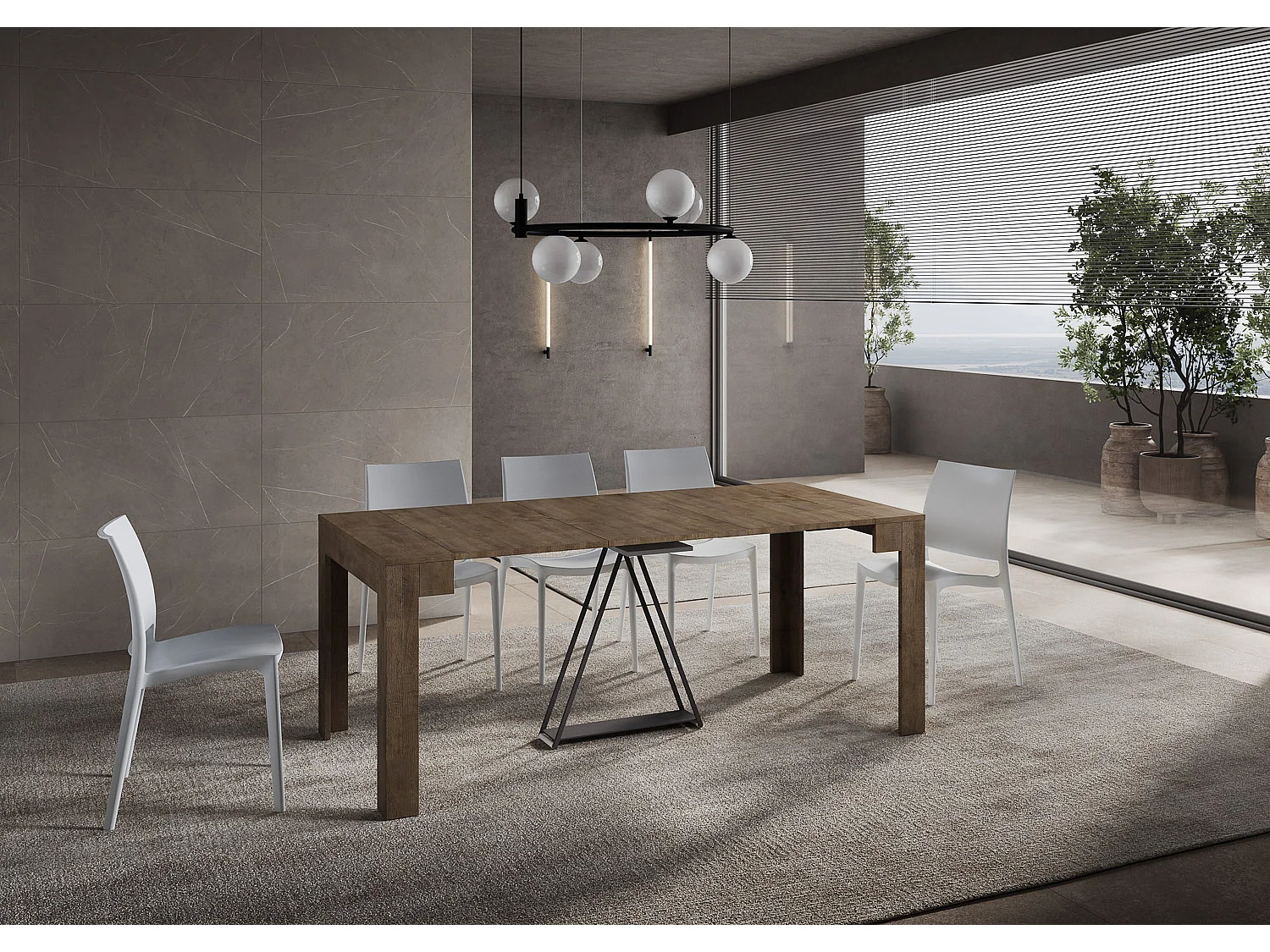 Consolle allungabile 90x42/302 cm Scicca noce