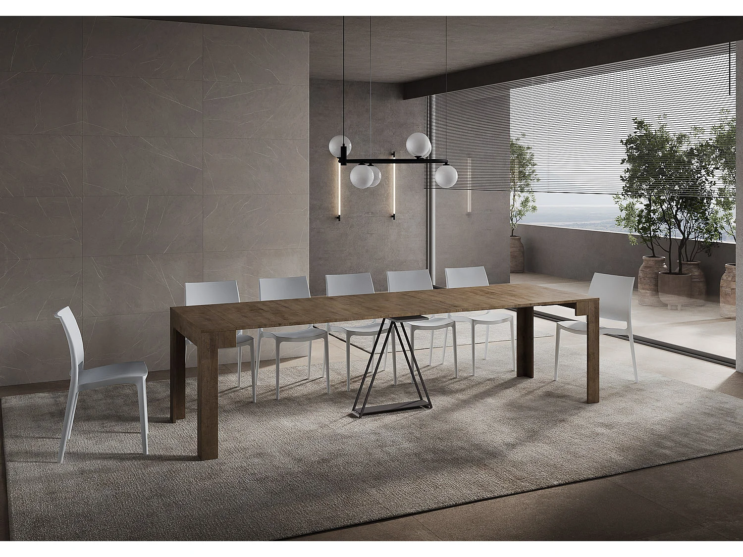 Console extensible 90x42/302 cm Scicca Noyer