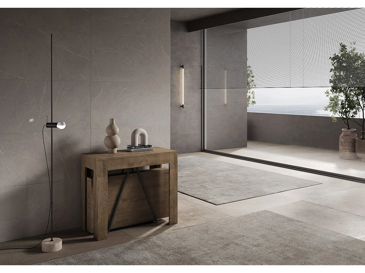 Console extensible 90x42/302 cm Scicca Noyer