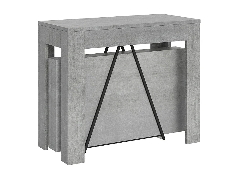 Console extensible 90x42/198 cm Scicca Small Gris Béton