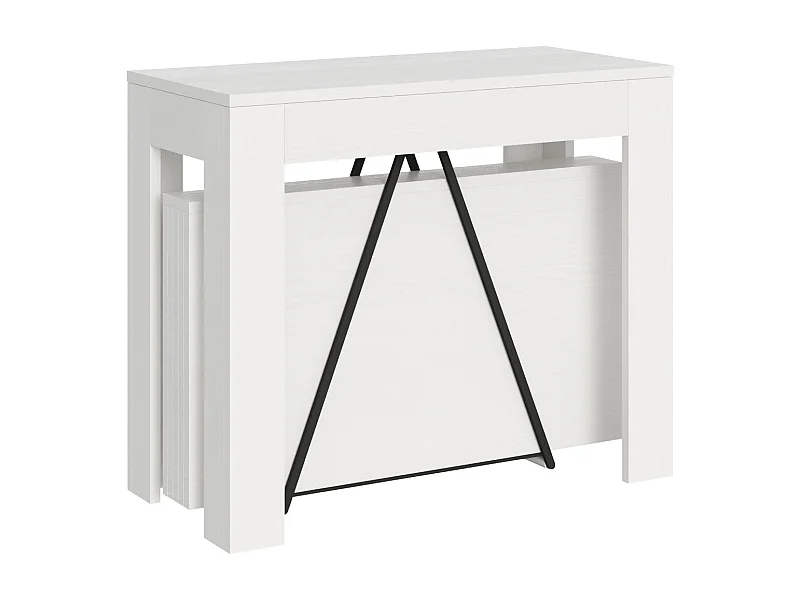 Ausziehbarer Konsolentisch 90x42/302 cm Scicca Esche weiß