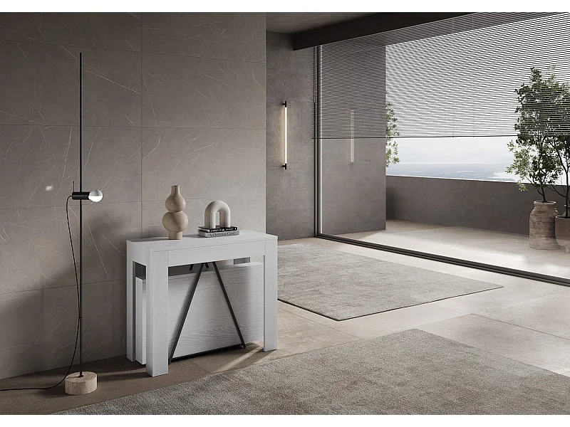 Consolle allungabile 90x42/302 cm Scicca bianco frassino