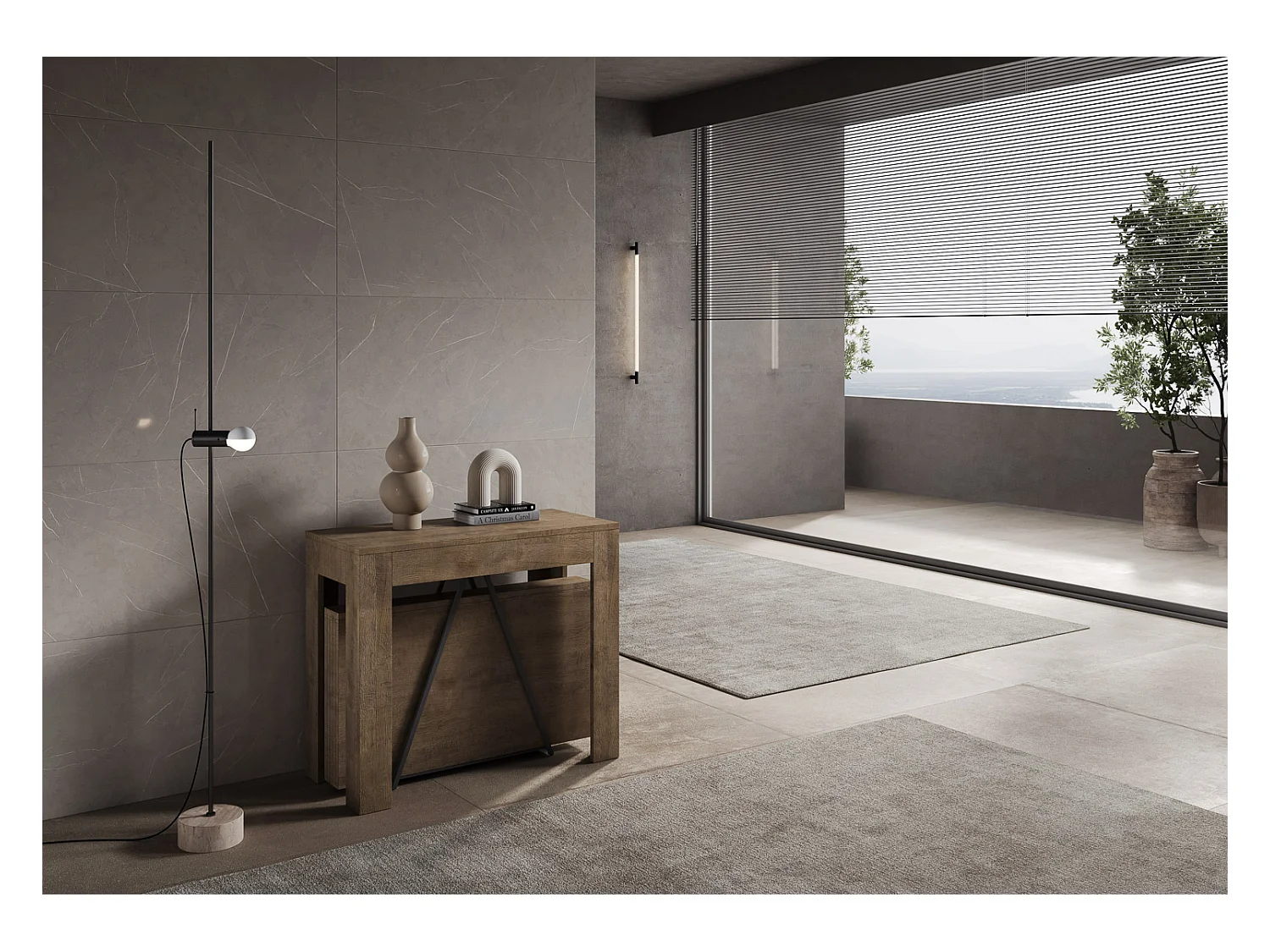 Console extensible 90x42/198 cm Scicca Small Noyer