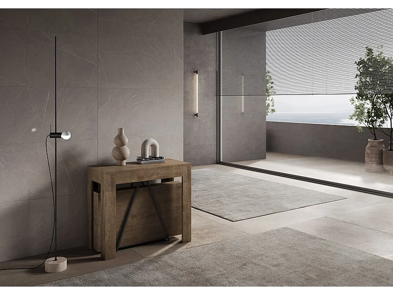 Mesa consola extensível 90x42/198 cm Scicca Small Nogueira