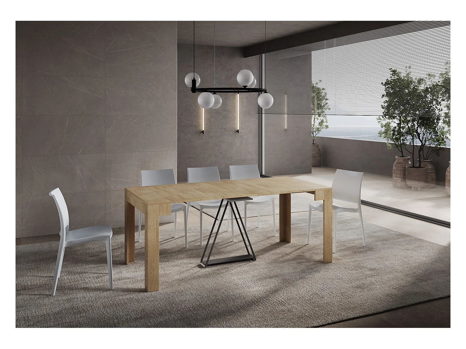 Console extensible 90x42/198 cm Scicca Small Chêne Nature