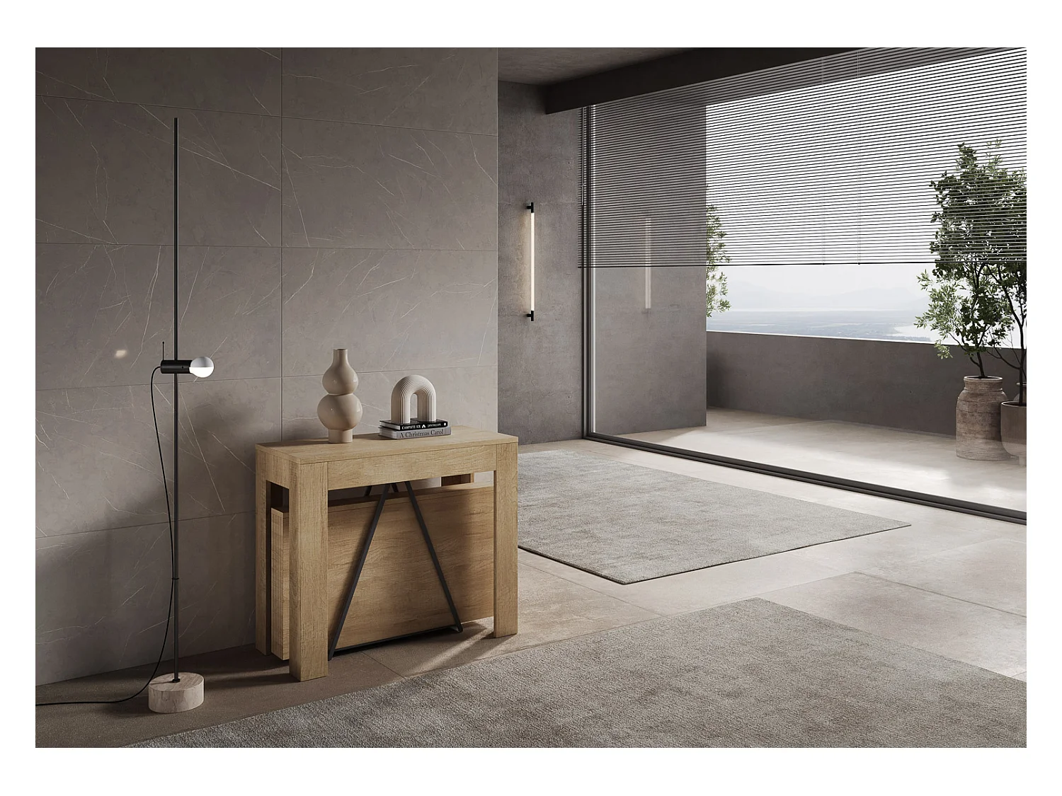 Console extensible 90x42/198 cm Scicca Small Chêne Nature