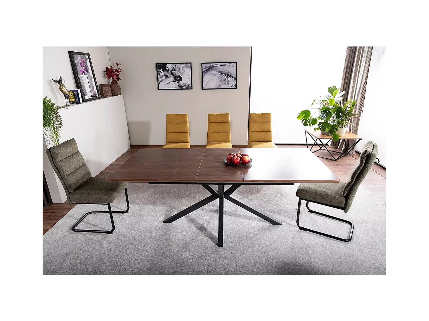 Table à manger extensible 160-200 cm aspect noyer Tommy