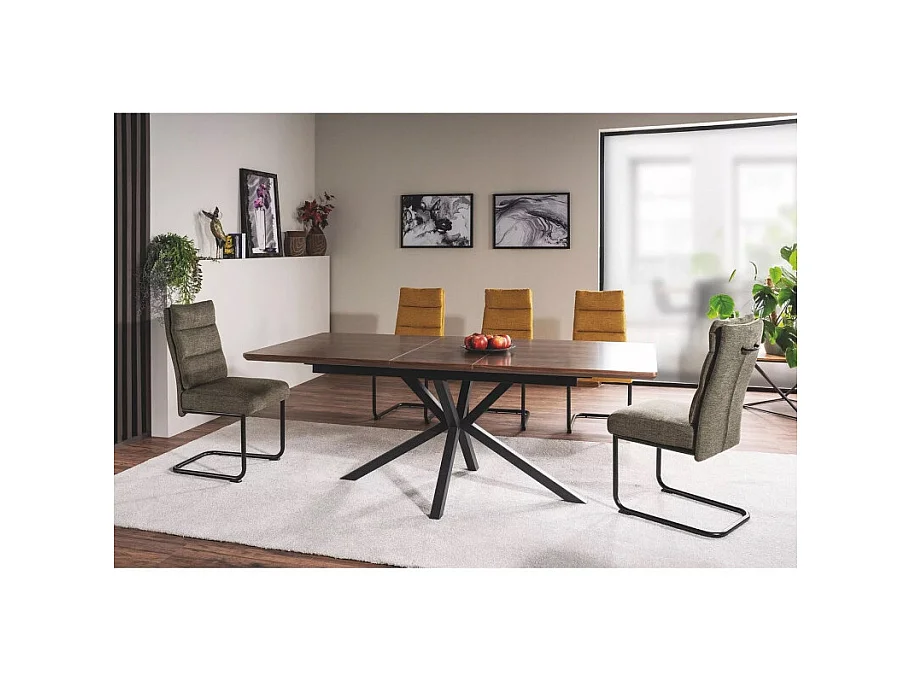 Table à manger extensible 160-200 cm aspect noyer Tommy