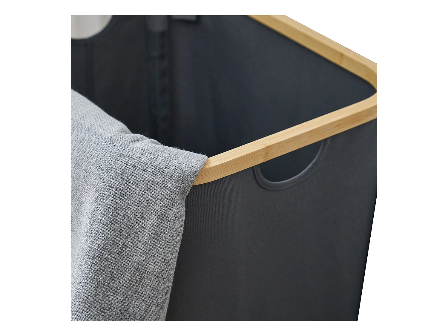 SVITA SADE panier à linge coffre à linge pliable avec couvercle bambou salle de bain chambre