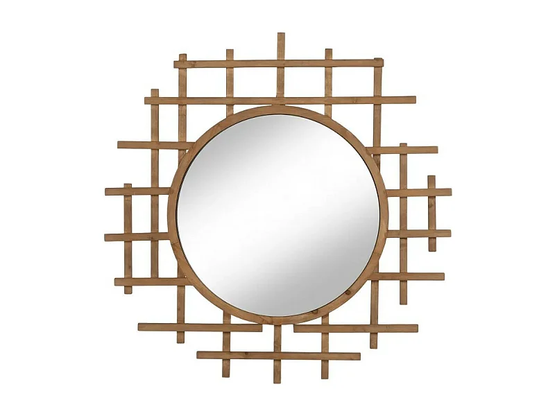 Specchio rotondo di design in legno Diva 100 cm