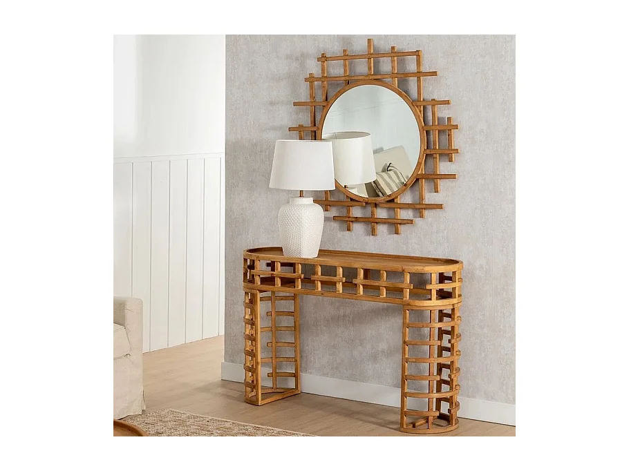 Espejo redondo de madera Diva 100cm