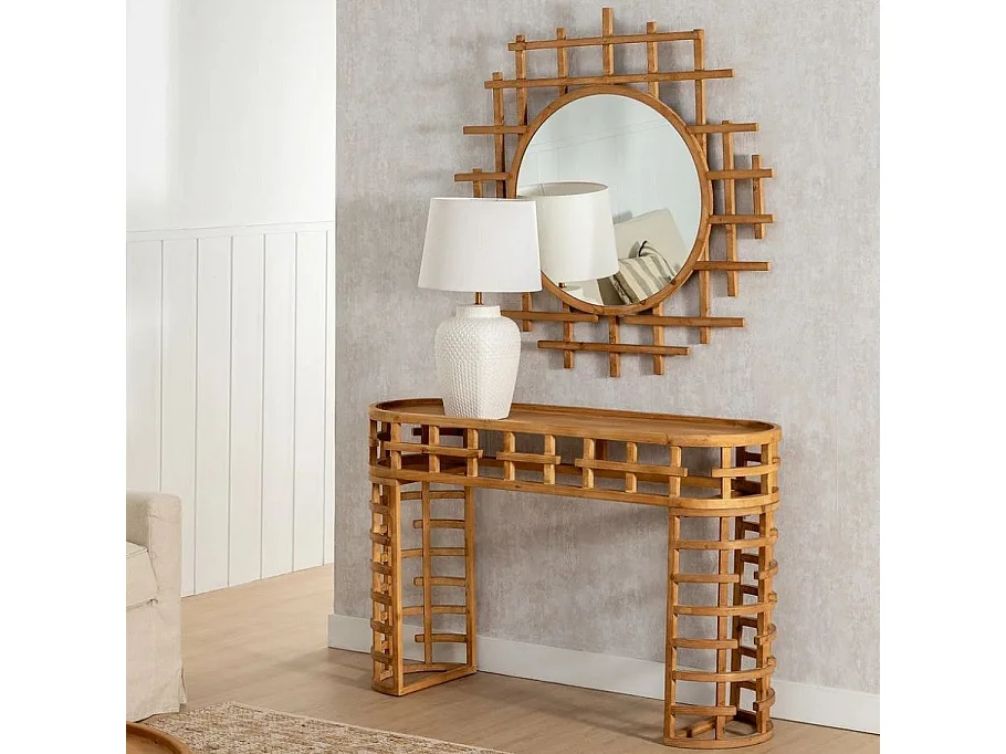 Espejo redondo de madera Diva 100cm