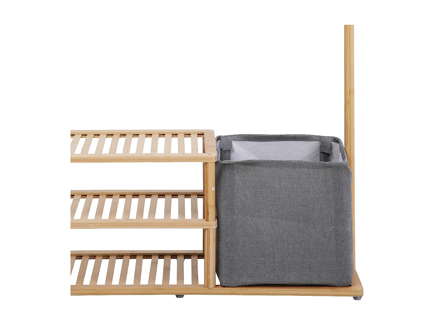 SVITA BASRI Armoire à vêtements avec étagère à chaussures et boîte de rangement en bambou