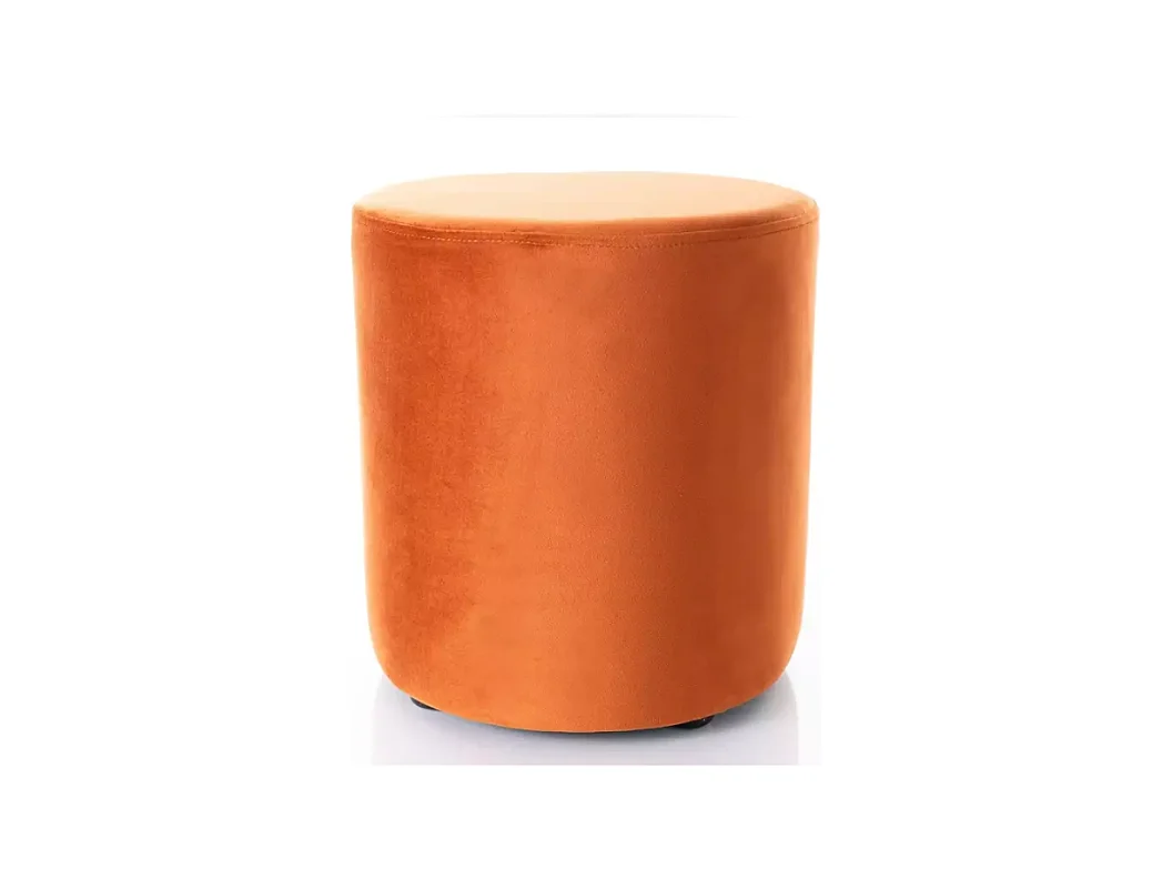 Pouf rond en velours 38 x 42 cm canelle DELTA