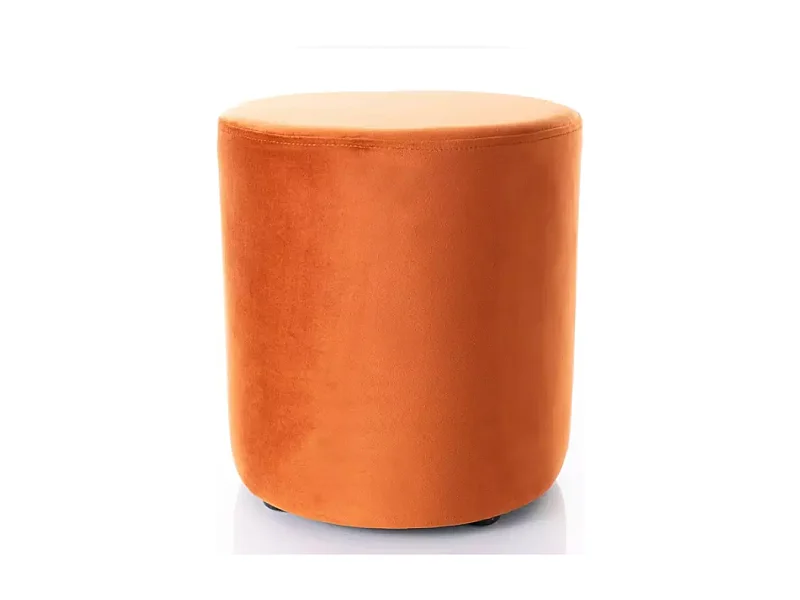 Pouf rond en velours 38 x 42 cm canelle DELTA