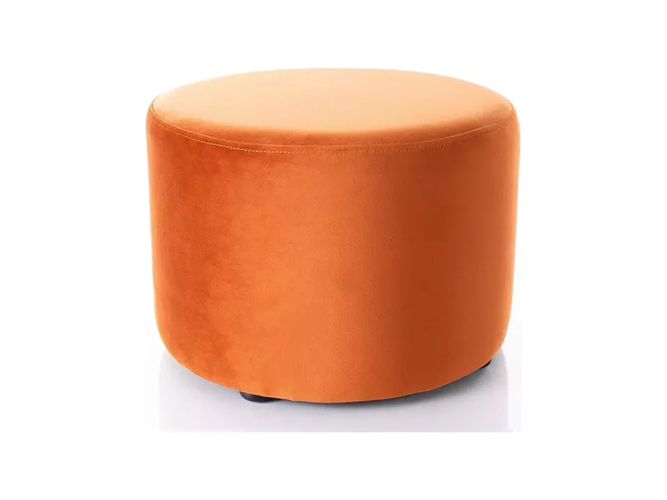 Pouf rond en velours 43 x 32 cm cannelle DELTA