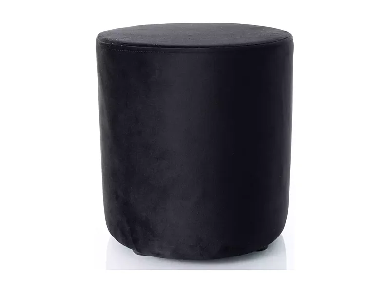 Pouf rond en velours 38 x 42 cm noir DELTA