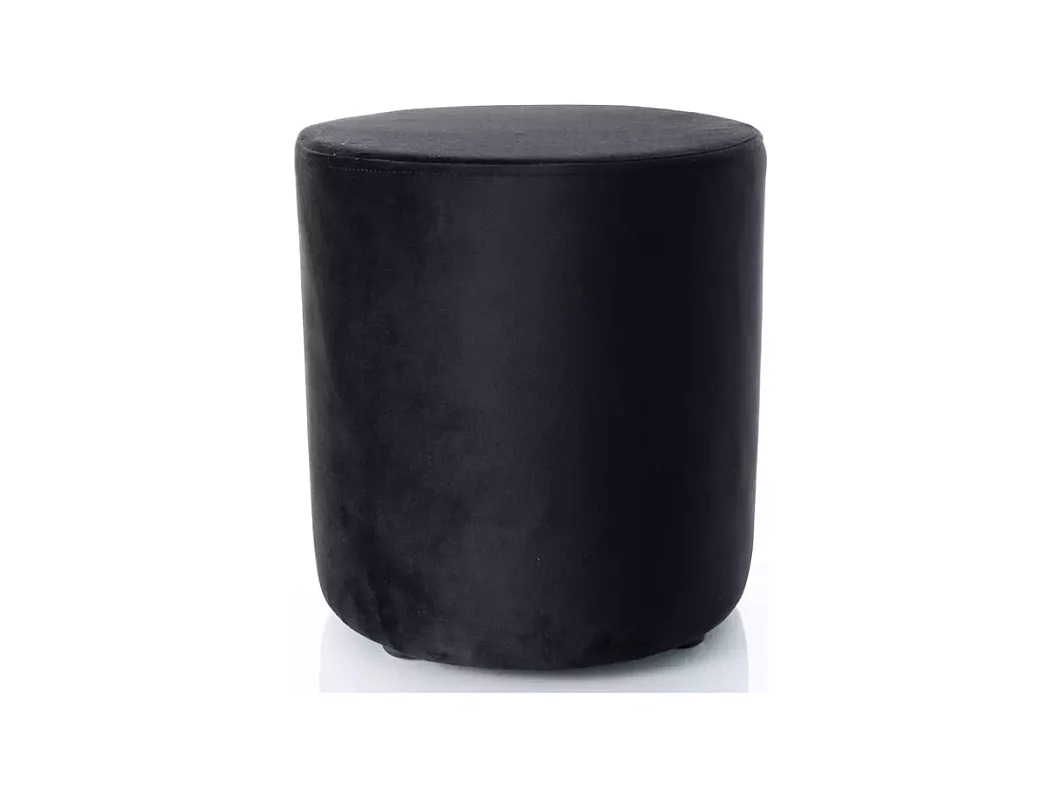 Pouf rond en velours 38 x 42 cm noir DELTA