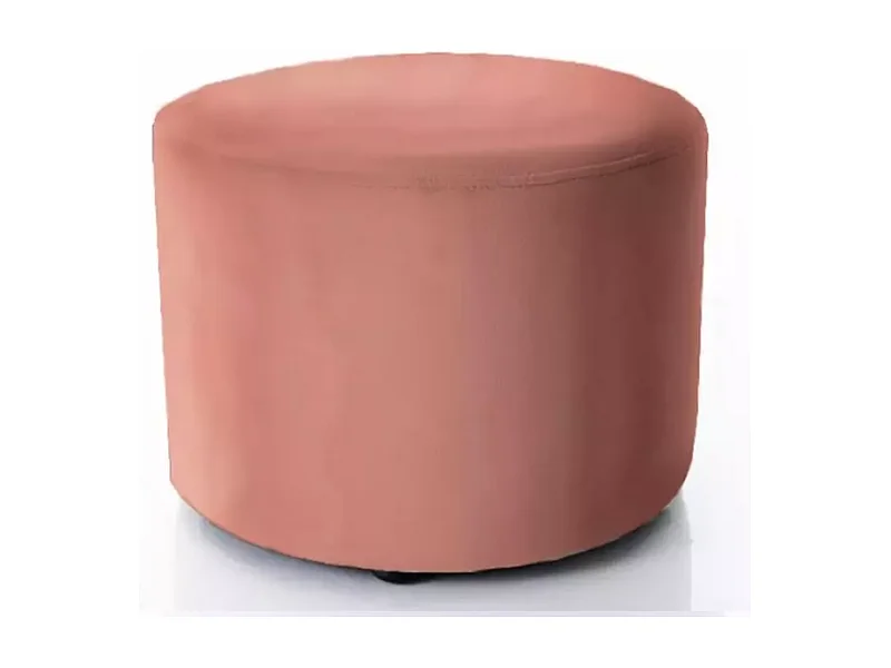 Pouf rond en velours 43 x 32 cm rose antique DELTA