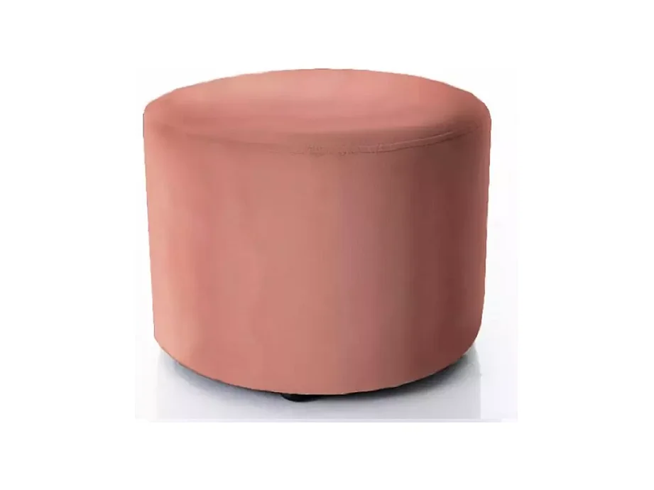 Pouf rond en velours 43 x 32 cm rose antique DELTA