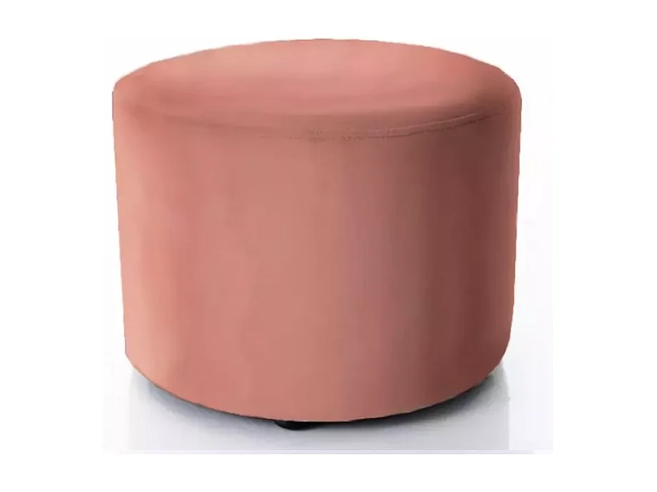 Pouf rond en velours 43 x 32 cm rose antique DELTA