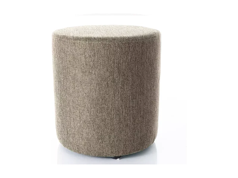 Pouf rond en tissu 38 x 42 cms beige olive VADIA