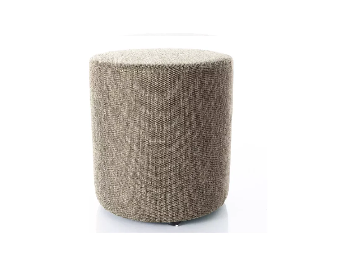 Pouf rond en tissu 38 x 42 cms beige olive VADIA