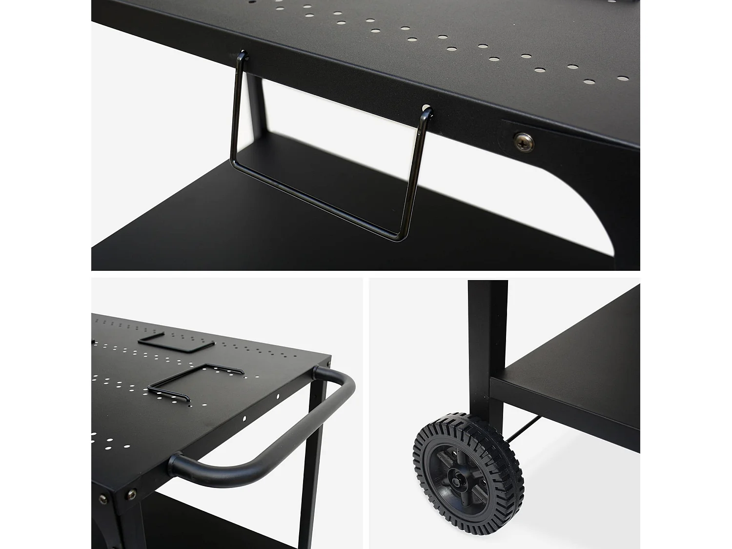 Plancha eléctrica 1 quemador con mesa, acero esmaltado de 2200w negro