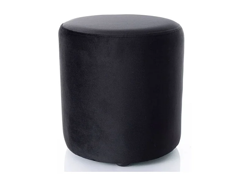 Pouf rond en velours 33 x 36 cm noir DELTA